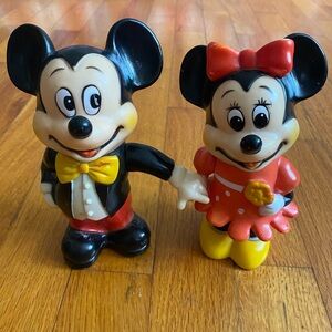Vintage Disney Mickey and Minnie Mouse Toys/ piggy banks- Black, Red, Yellow